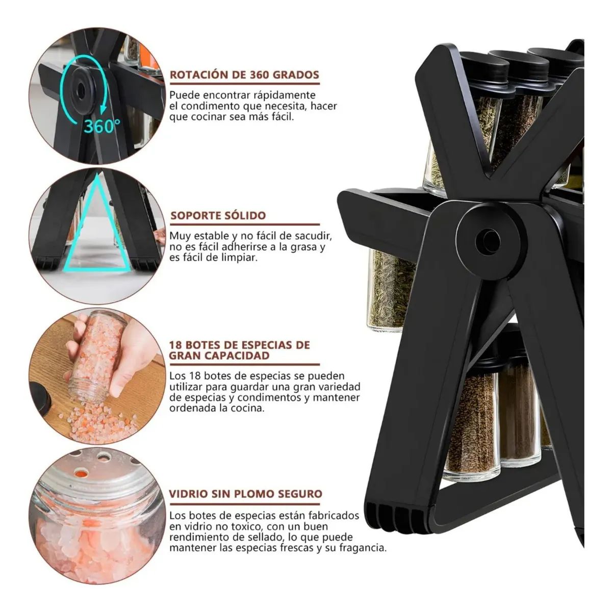 MOVI - Organizador de condimentos Giratorio 360° - Organización y Estilo