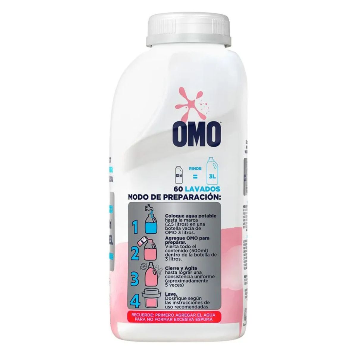 OMO - Detergente Líquido Omo Piel Sensible 500 ml para Diluir Rinde Más