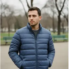 AGW - Parka Hombre Acolchada Liviana Con Polar Interior