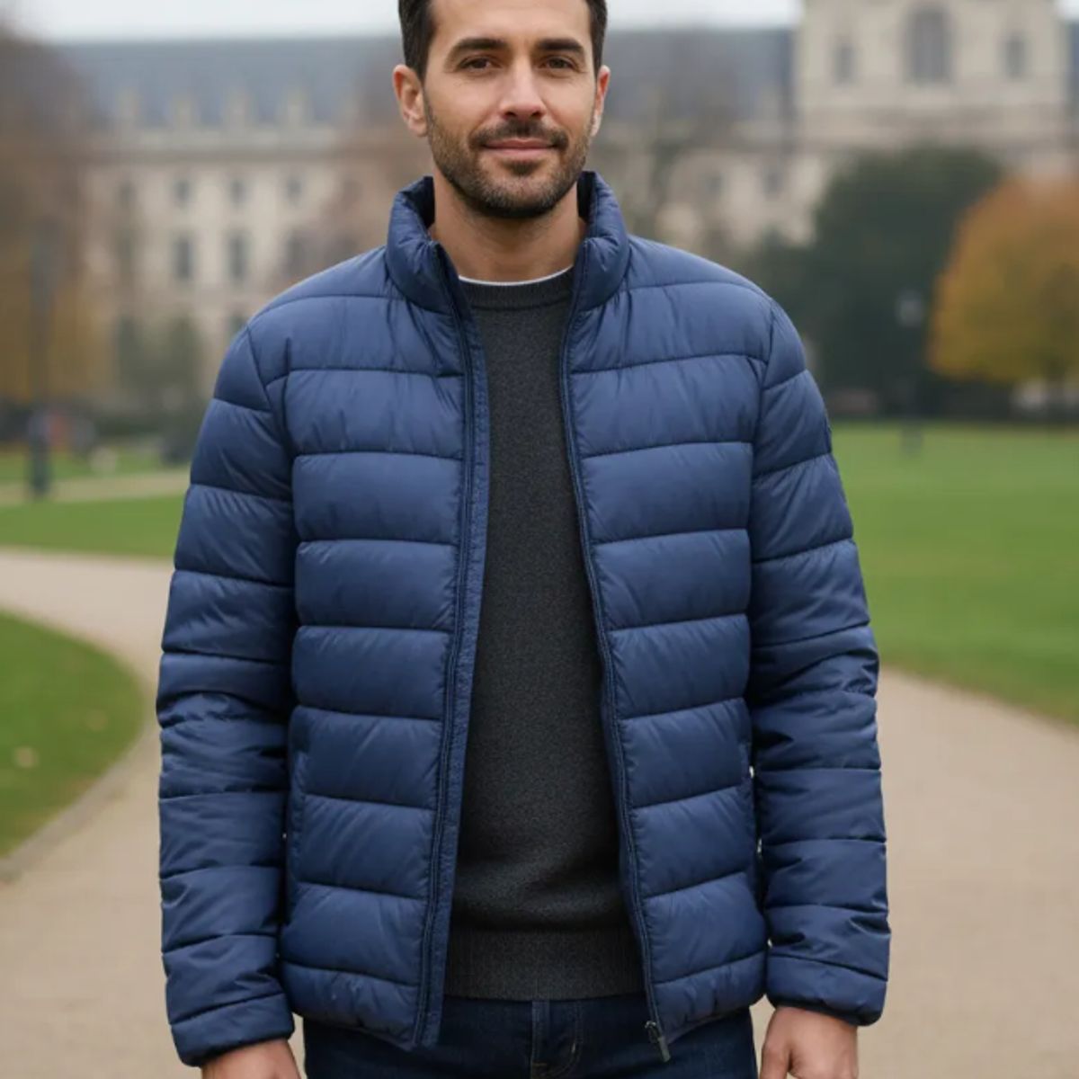 AGW - Parka Hombre Acolchada Liviana Con Polar Interior