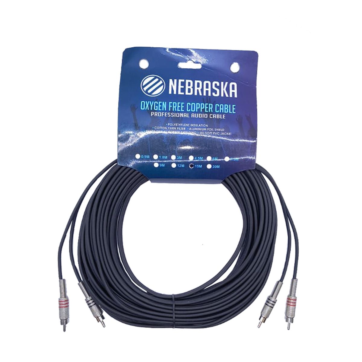 GENERICO - Cable de 15 Metros 2 RCA A 2 RCA Nebraska DRR 15