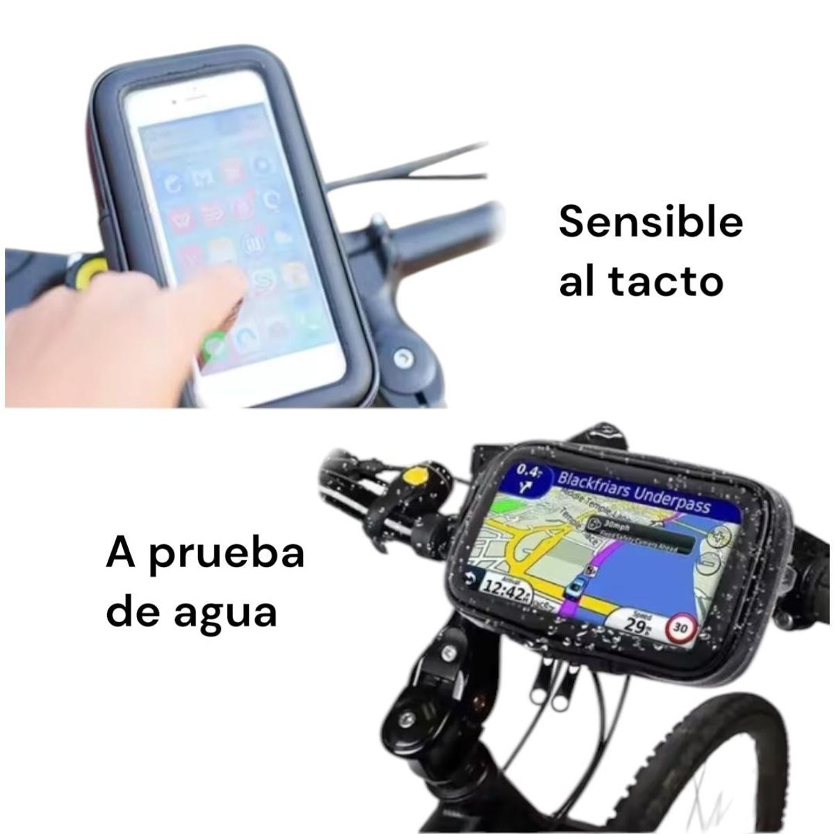 GENERICO - Soporte Impermeable para Celular de Bicicleta Moto Universal hasta 6.5”