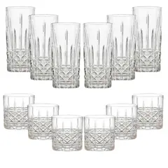 ALLEGRA - Set 12 Vasos Altos y Bajos Stirling Transparente