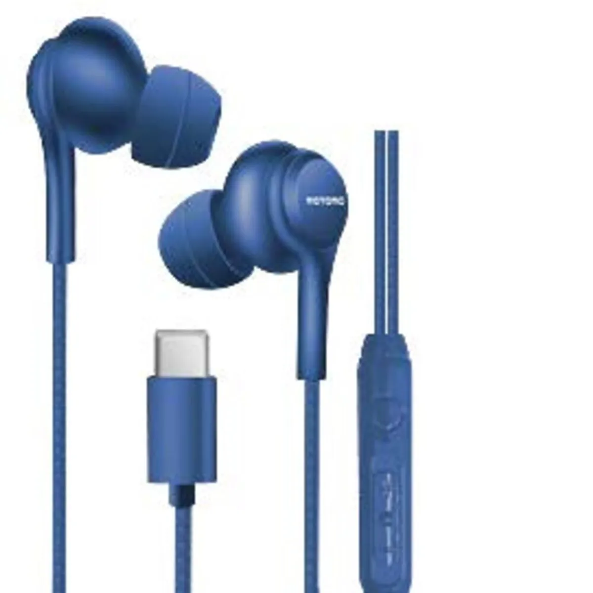 MOTOMO - AUDIFONOS EARPHONES IN-EAR CABLE TRENZADO USB-C MICROFONO AZUL AUEARPH79