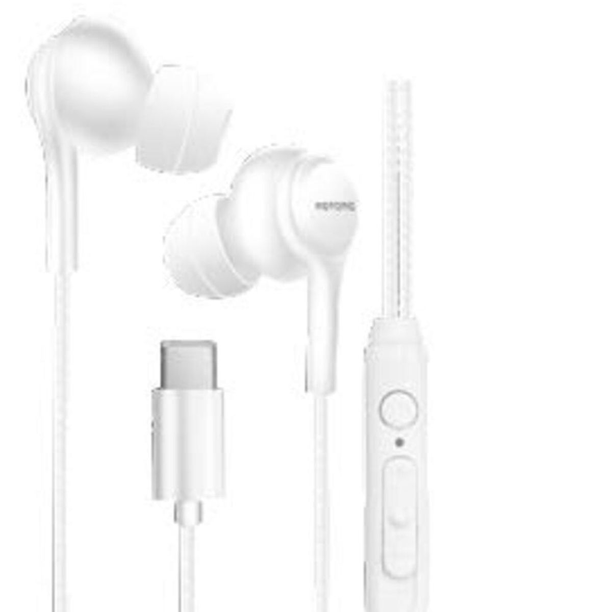 MOTOMO - AUDIFONOS EARPHONES IN-EAR CABLE TRENZADO USB-C MICROFONO BLANCO AUEARPH77