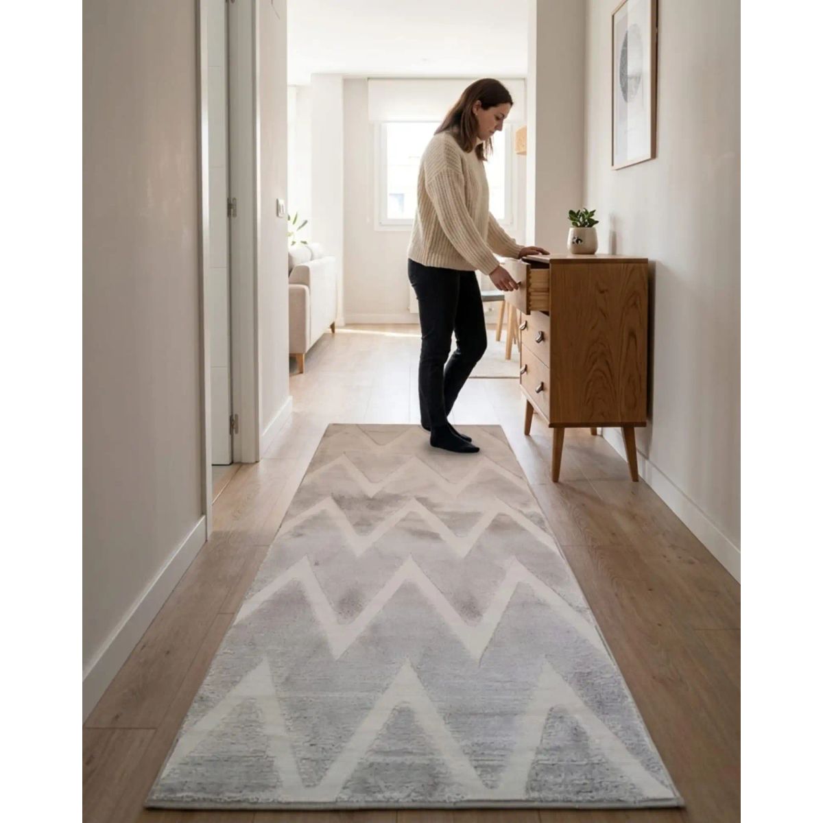 GENERICO - Alfombra Pasillera Moderna Diseño Jacquard 60x160cm