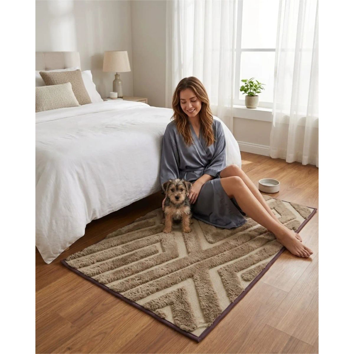 GENERICO - Bajada de Cama Moderna 50x80Cm Diseño Jacquard