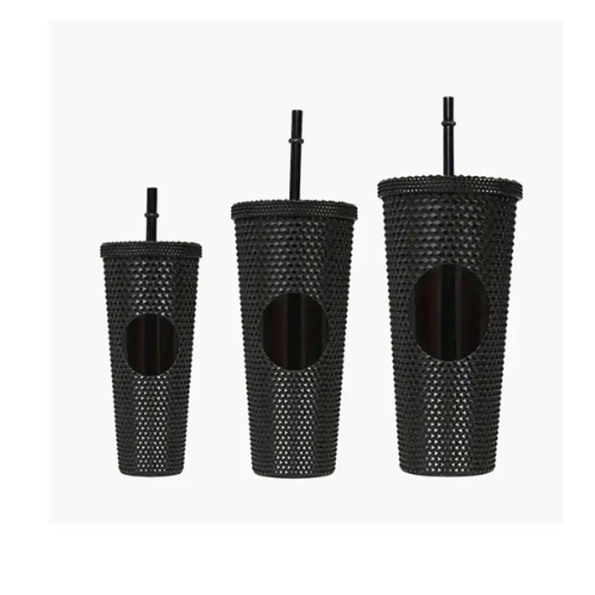 GENERICO - Pack De 3 Vasos Tumbler Tipo Starbucks Con Bombilla Y Tapa