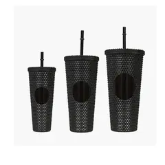 GENERICO - Pack De 3 Vasos Tumbler Tipo Starbucks Con Bombilla Y Tapa