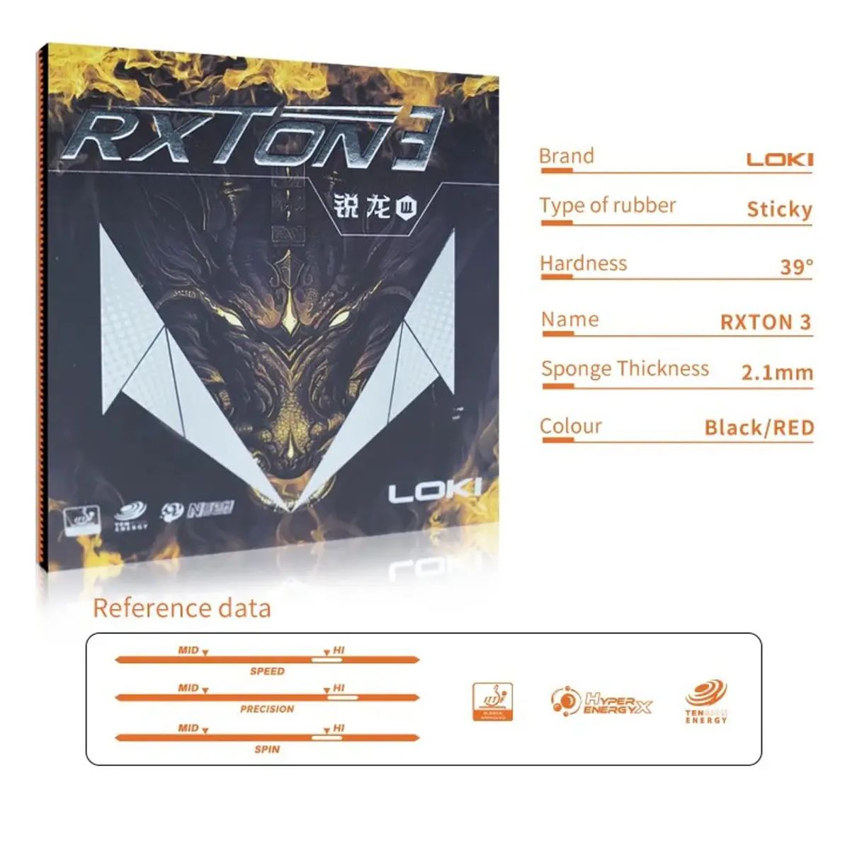 LOKI - Loki Goma Rxton 3 Tenis de Mesa Rojo