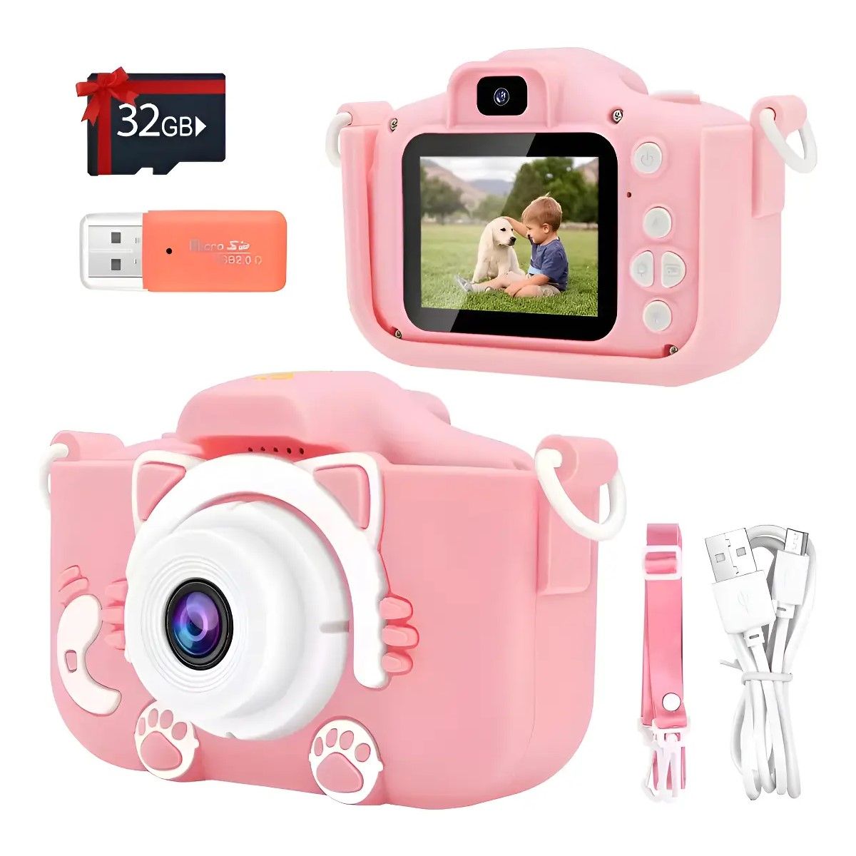 GENERICO - Cámara Infantil Fotográfica Niños + Memoria 32 Gb Y Funda BELUG