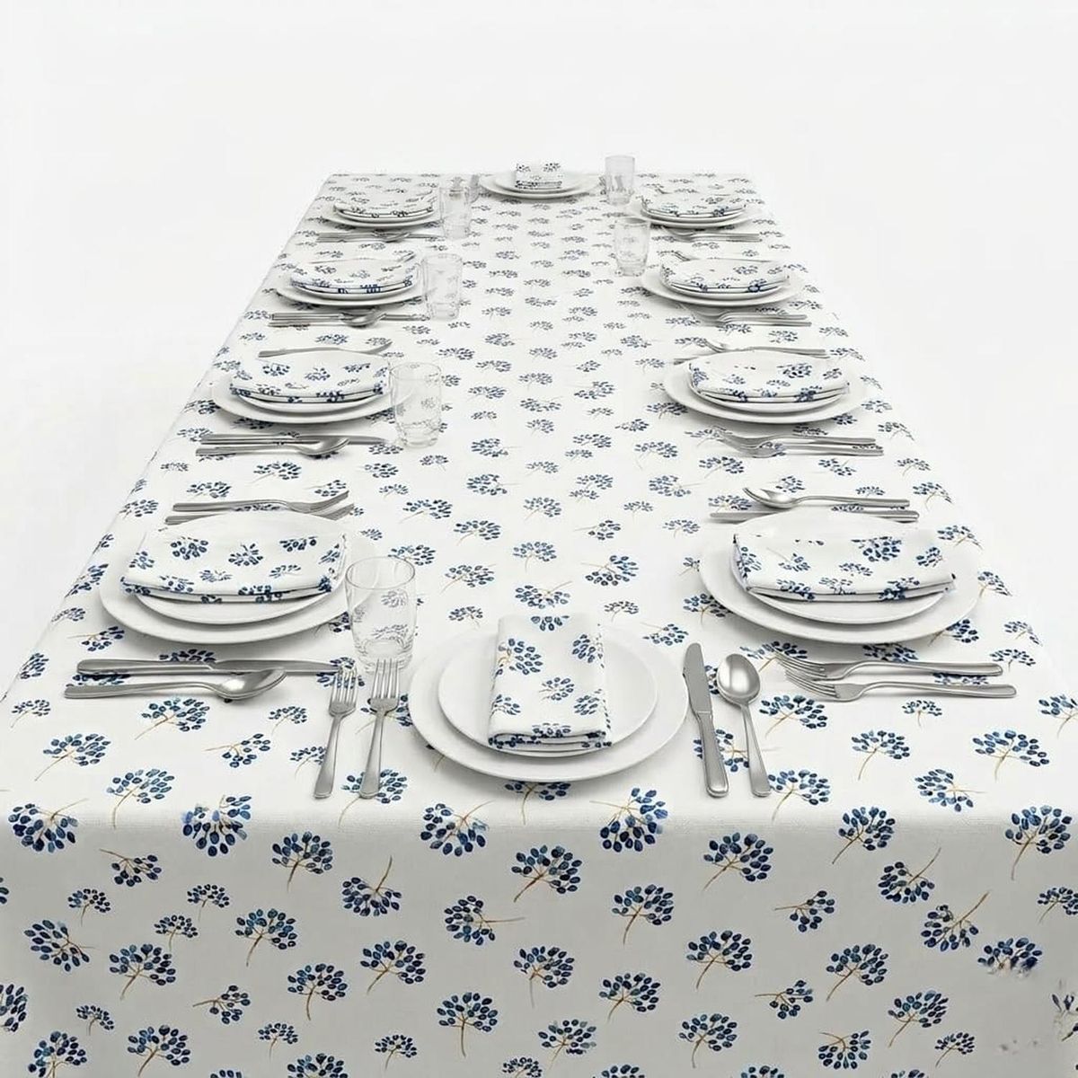 GENERICO - Mantel Jardín de Oro - Azul - 150 x 300 cm (8-10 puestos)