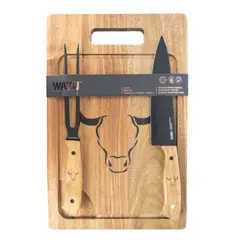 GENERICO - SET TABLA CUCHILLO TENEDOR PRM WAYU