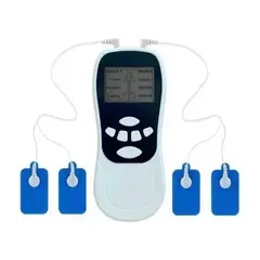 GENERICO - Masajeador Tens Electroestimulador 4 Parches Alivia El Dolor Color Blanco BELUG