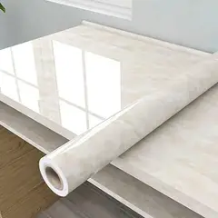 GENERICO - Papel Tapiz Adhesivo Mármol Impermeable 10 Metros Beige