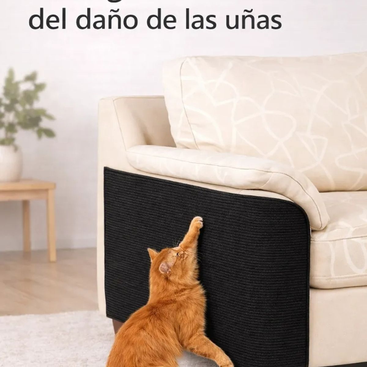 GENERICO - Tapete Gato Protege Sofa Evita Daño Muebles Resistente Hogar negro 30x60cm