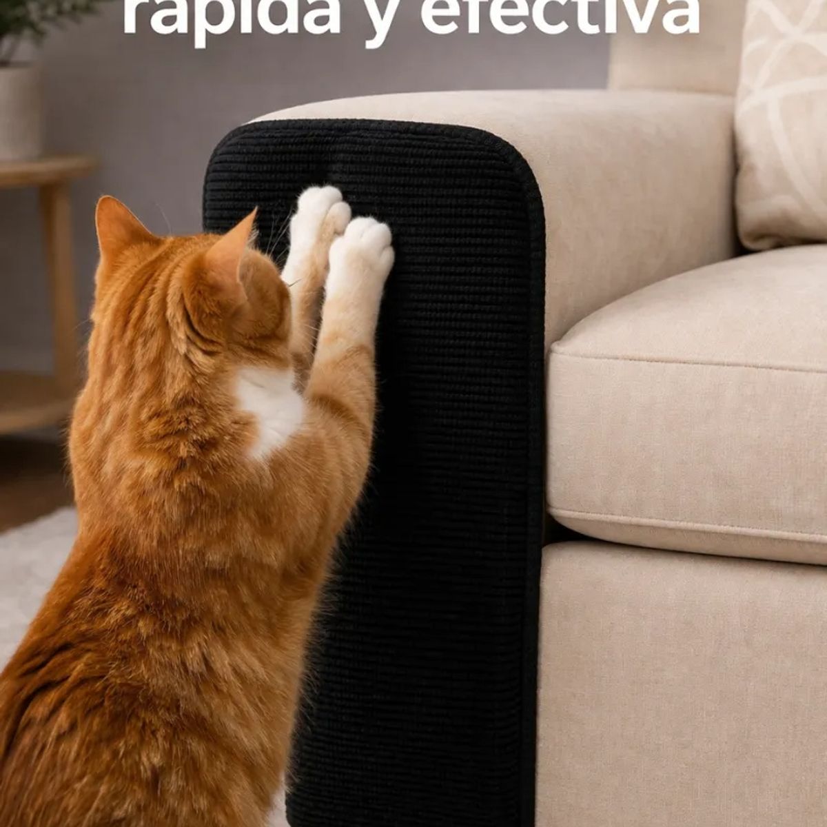 GENERICO - Protector Sillon Gato Rascador 30x60 Adhesivo Antiaranazos negro 30x60cm