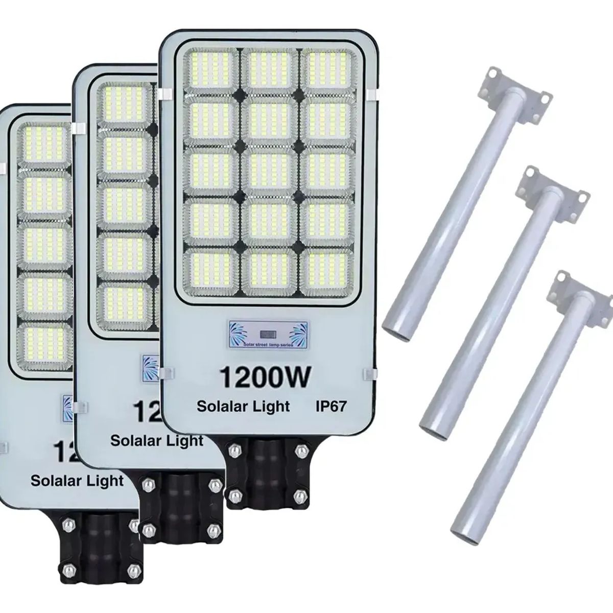 NO LOGO - X3 Foco Solar 1200w Led Iluminacion Alta Potencia Exterior