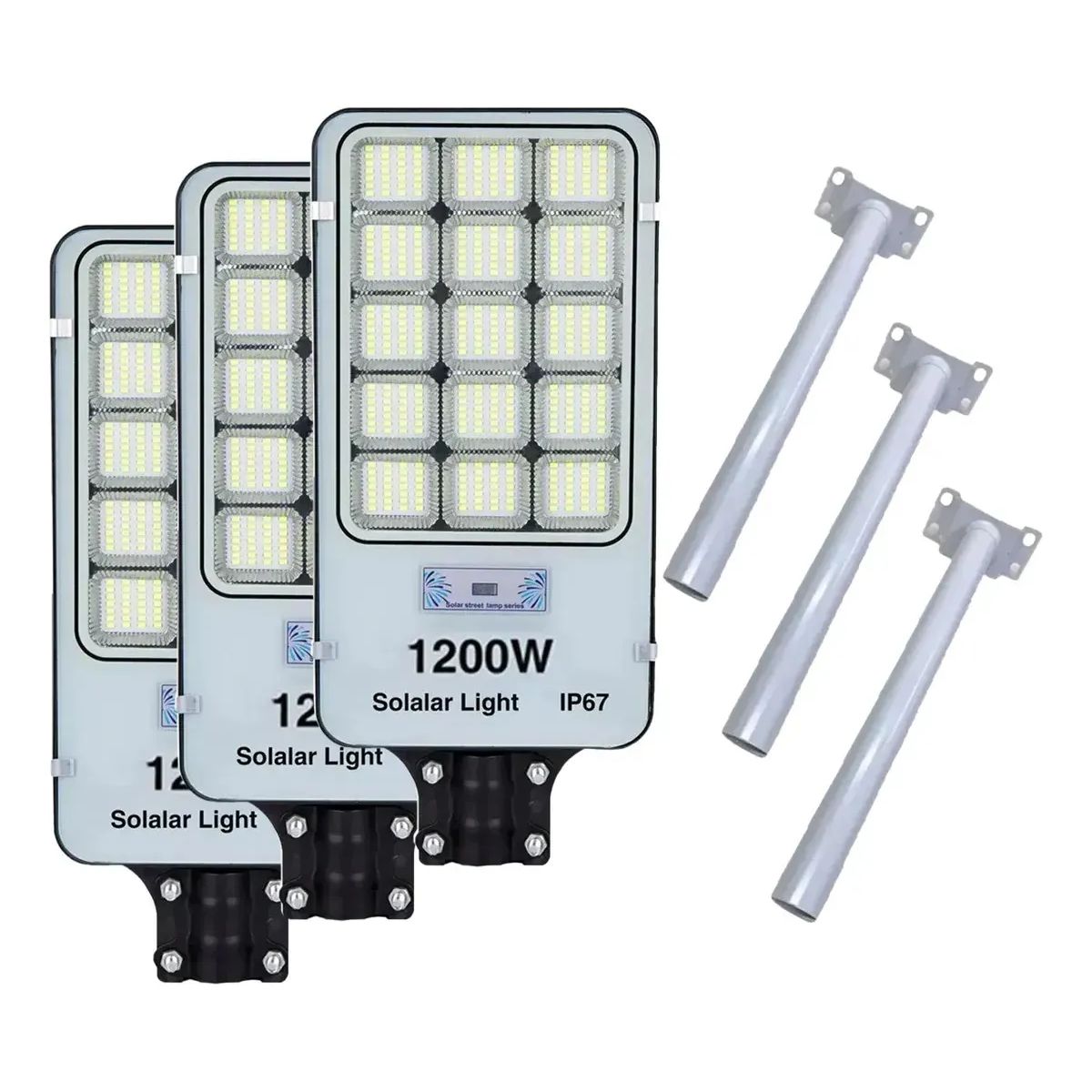 NO LOGO - X3 Foco Solar 1200w Led Iluminacion Alta Potencia Exterior