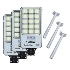 NO LOGO - X3 Foco Solar 1200w Led Iluminacion Alta Potencia Exterior