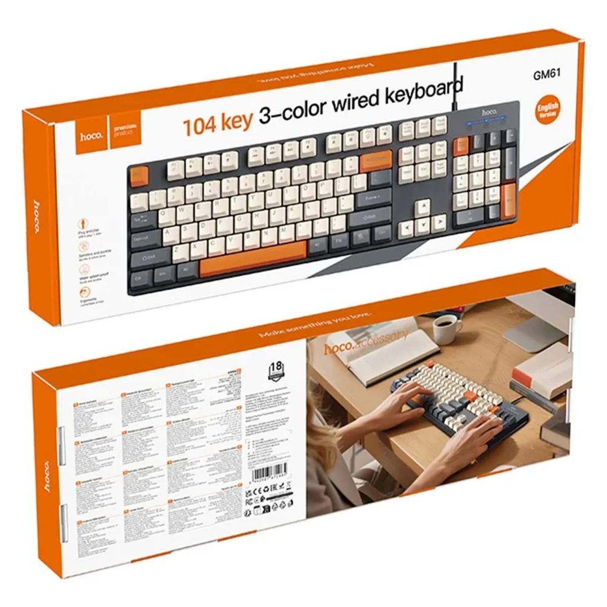 HOCO - Teclado Alambrico Usb Con Retroiluminación Hoco GM61