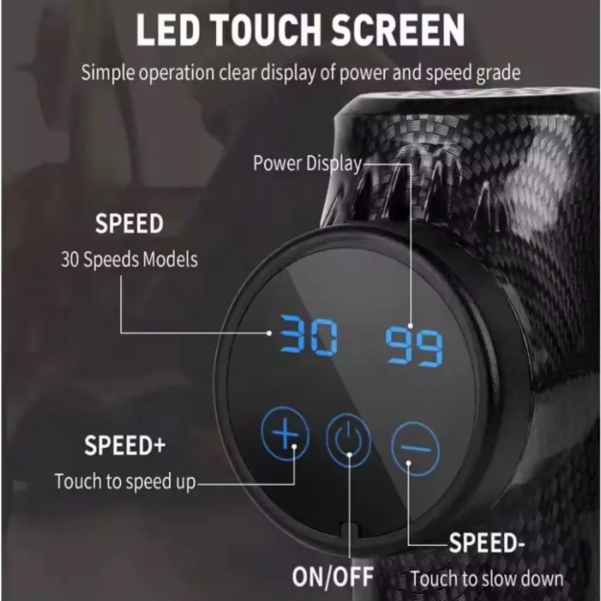 GENERICO - Pistola Masajeadora Muscular Profesional 7 Cabezas Usb BELUG