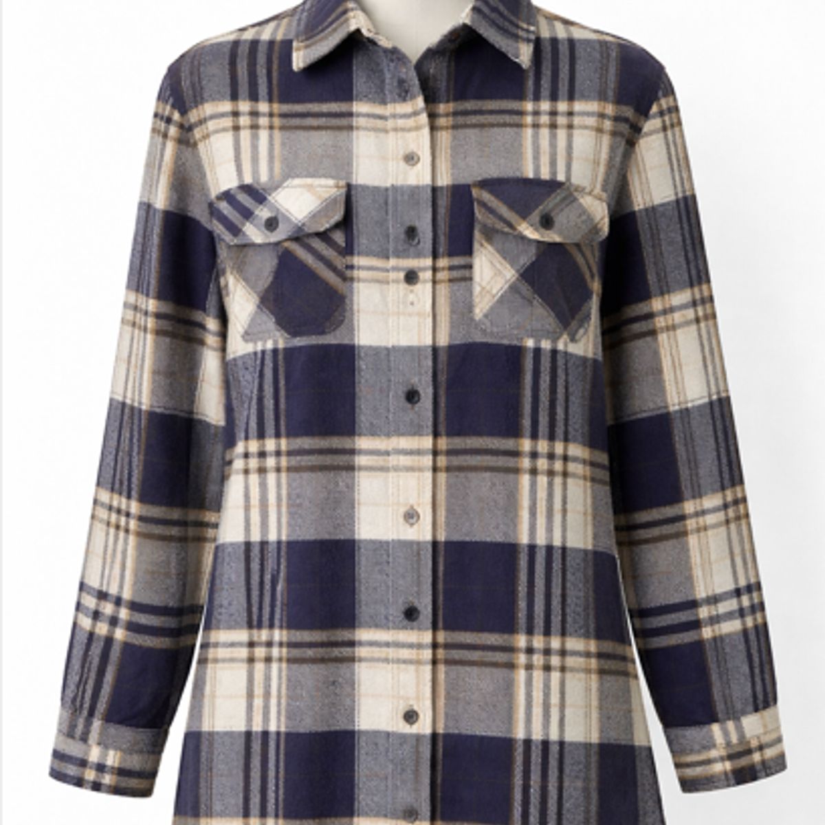 XPRESS RECHARGE - Sobrecamisa Mujer Cuadrille Premium Manga Larga aberturas laterales Estilo Casual Otoño Invierno