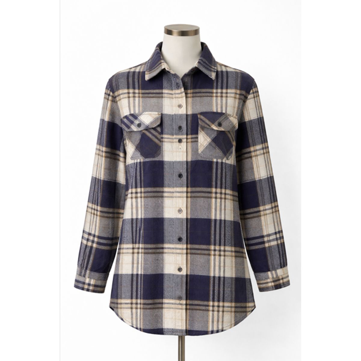 XPRESS RECHARGE - Sobrecamisa Mujer Cuadrille Premium Manga Larga aberturas laterales Estilo Casual Otoño Invierno