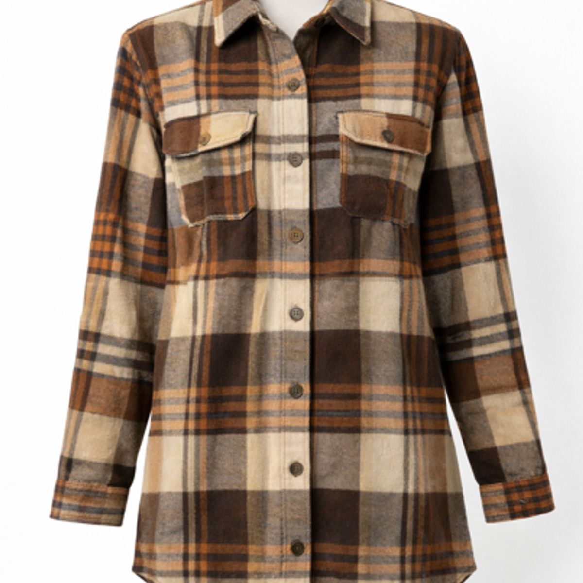 XPRESS RECHARGE - Sobrecamisa Mujer Cuadrille Premium Manga Larga aberturas laterales Estilo Casual Otoño Invierno