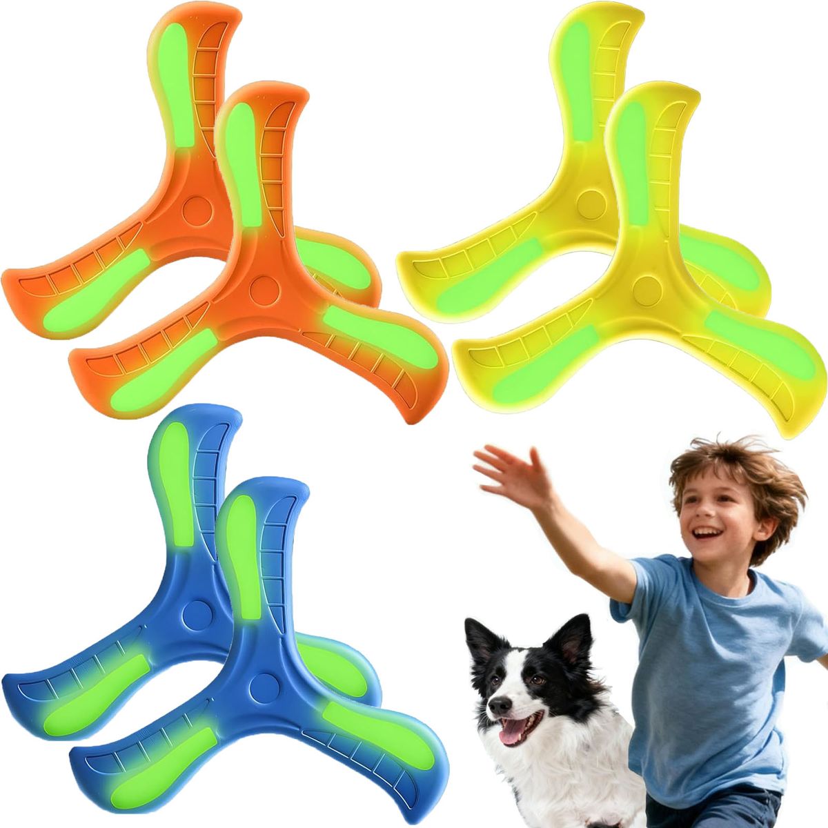 GENERICO - 6pcs Boomerang Espuma Para Niños Juguete Exterior Luminosidad Nocturna Regalos Para Niños