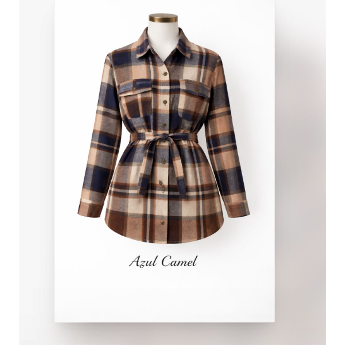 XPRESS RECHARGE - Sobrecamisa Mujer Cuadrillé con Lazo Ajustable  Chaqueta Camisa Premium Otoño Invierno
