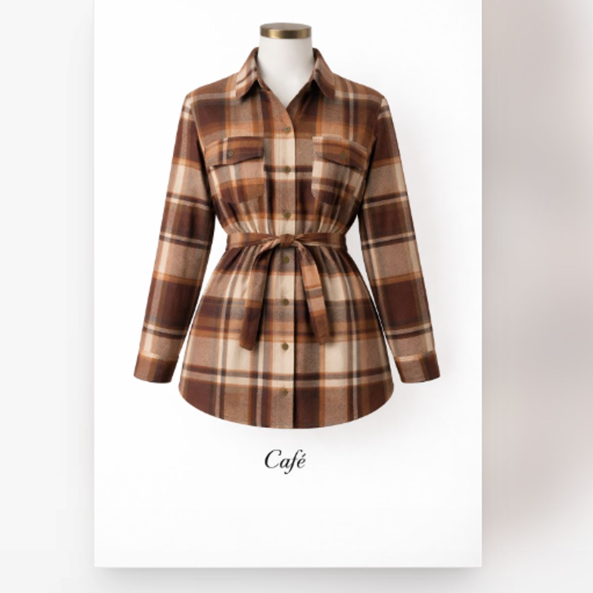 XPRESS RECHARGE - Sobrecamisa Mujer Cuadrillé con Lazo Ajustable  Chaqueta Camisa Premium Otoño Invierno