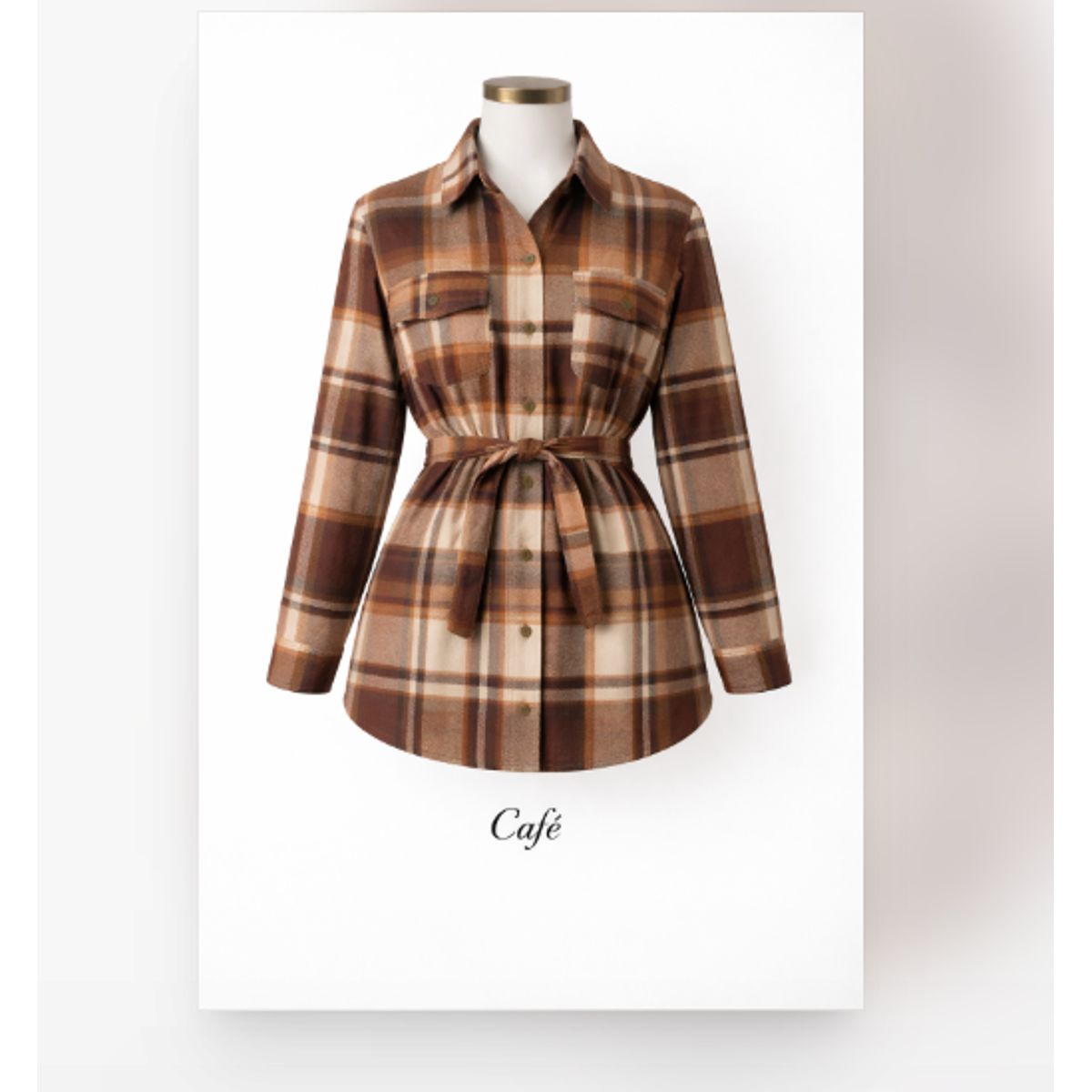 XPRESS RECHARGE - Sobrecamisa Mujer Cuadrillé con Lazo Ajustable  Chaqueta Camisa Premium Otoño Invierno