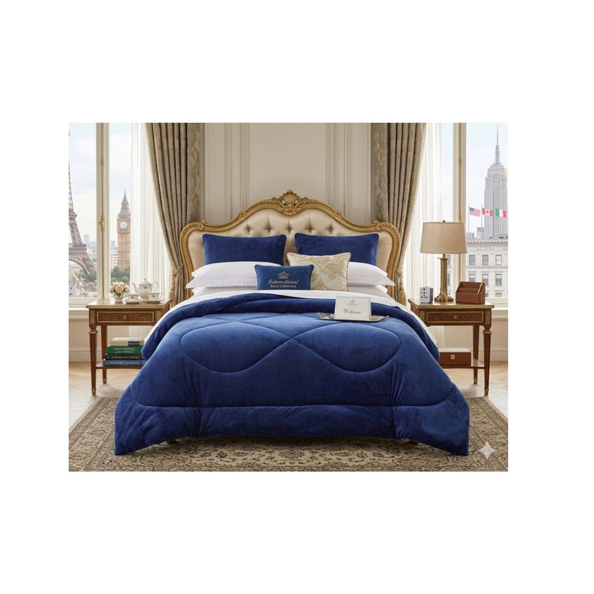 GENERICO - plumón grande 2pl diseño azul   Plush con chiporro tfi