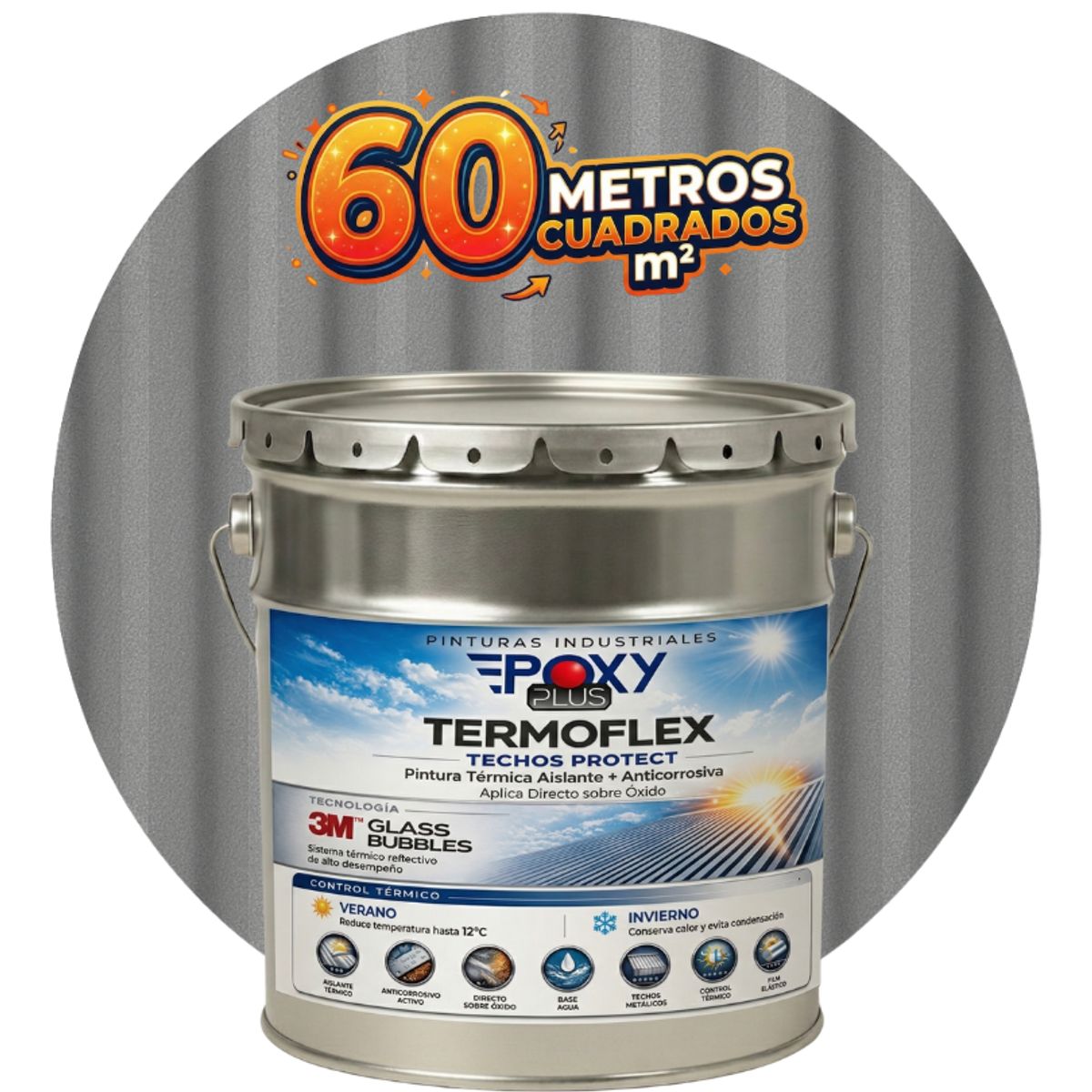 PINTURA TECHOS AISLANTE TERMICO - TERMOFLEX - TINETA 4G - GRIS, marca EPOXY - Foto Principal