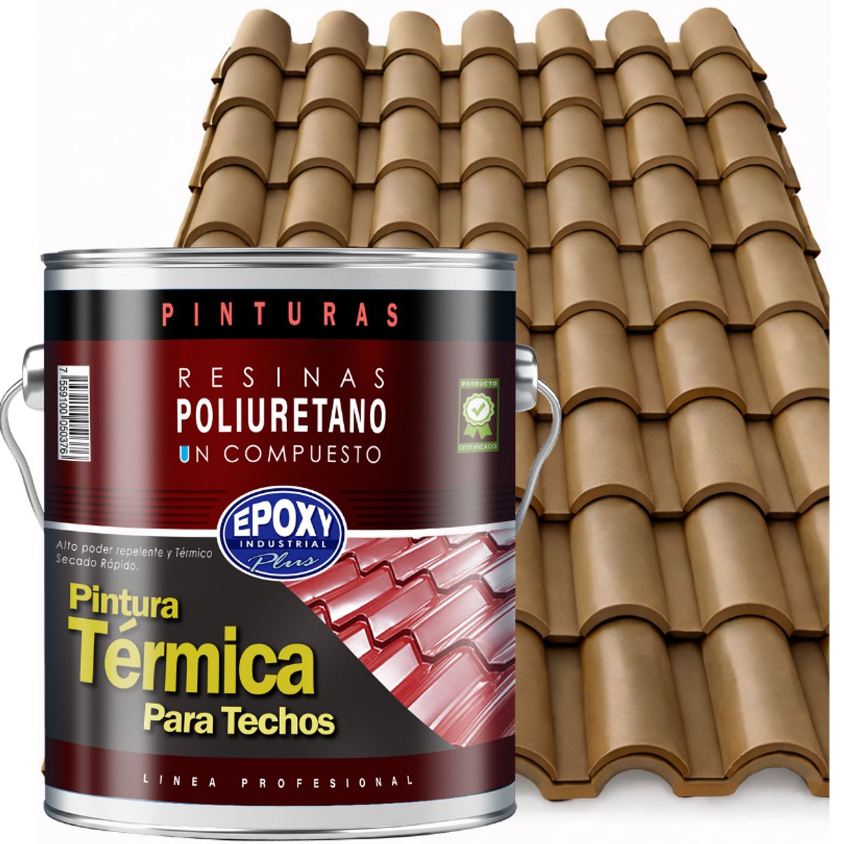 EPOXY - PINTURA TECHOS AISLANTE TERMICO - GALON - VERDE OLIVA GRIS