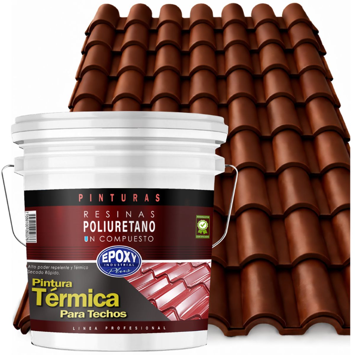 EPOXY - PINTURA TECHOS AISLANTE TERMICO - TINETA 10L - CAFÉ GRIS