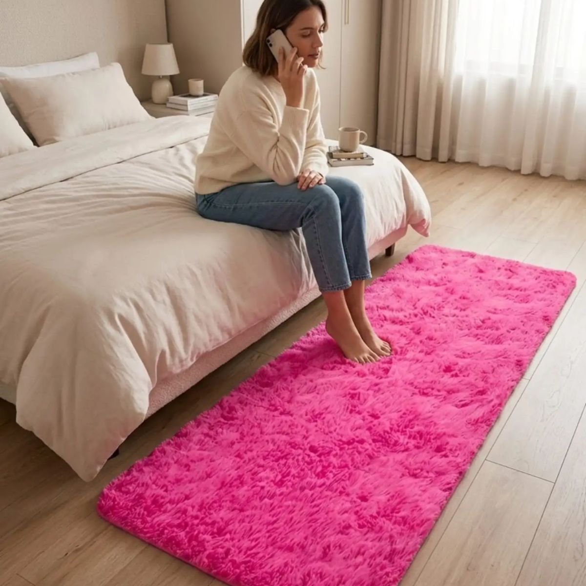 GENERICO - Alfombra Pasillera Shaggy 70x150 cm Pelo Largo