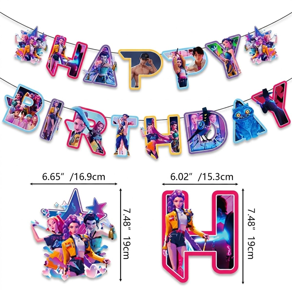 GENERICO - Set Cumpleaños Guerreras K-pop Cotillón Demon Hunter