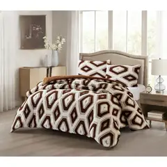 GENERICO - COBERTOR DE INVIERNO SHERPA JACQUARD CUTTING DE ALGODON