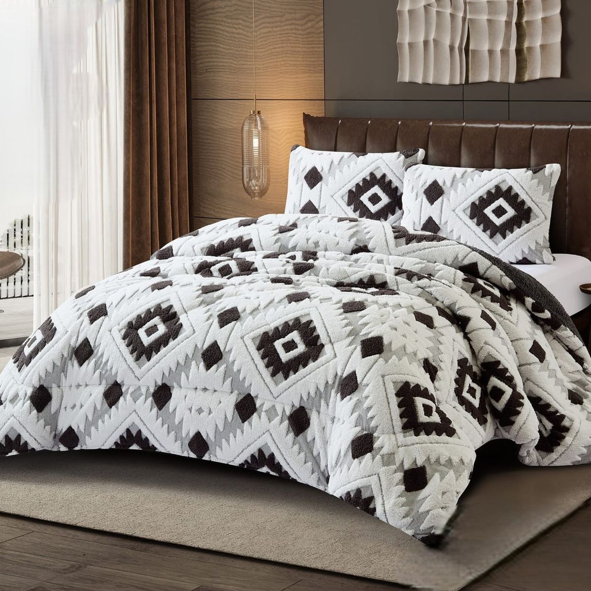 GENERICO - COBERTOR DE INVIERNO  SHERPA JACQUARD CUTTING DE ALGODON