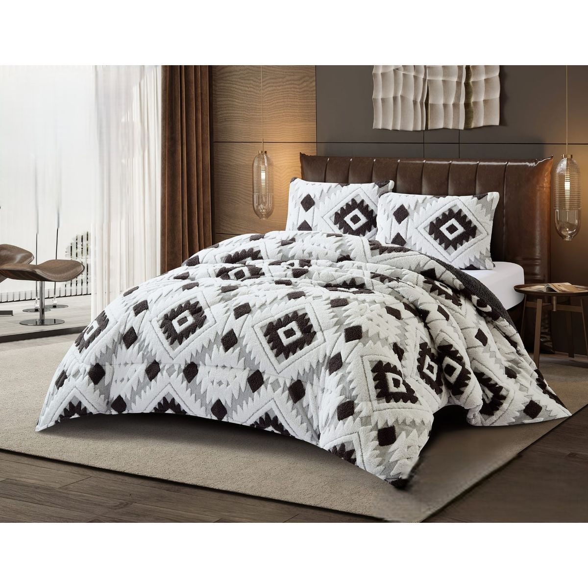 GENERICO - COBERTOR DE INVIERNO  SHERPA JACQUARD CUTTING DE ALGODON