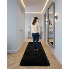 GENERICO - Set de 2 Alfombra Pasillera Shaggy 70x150 cm Pelo Largo