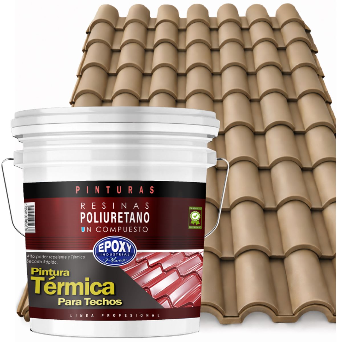 PINTURA TECHOS AISLANTE TERMICO - TINETA 10L - GRIS CEMENTO, marca EPOXY - Foto Principal