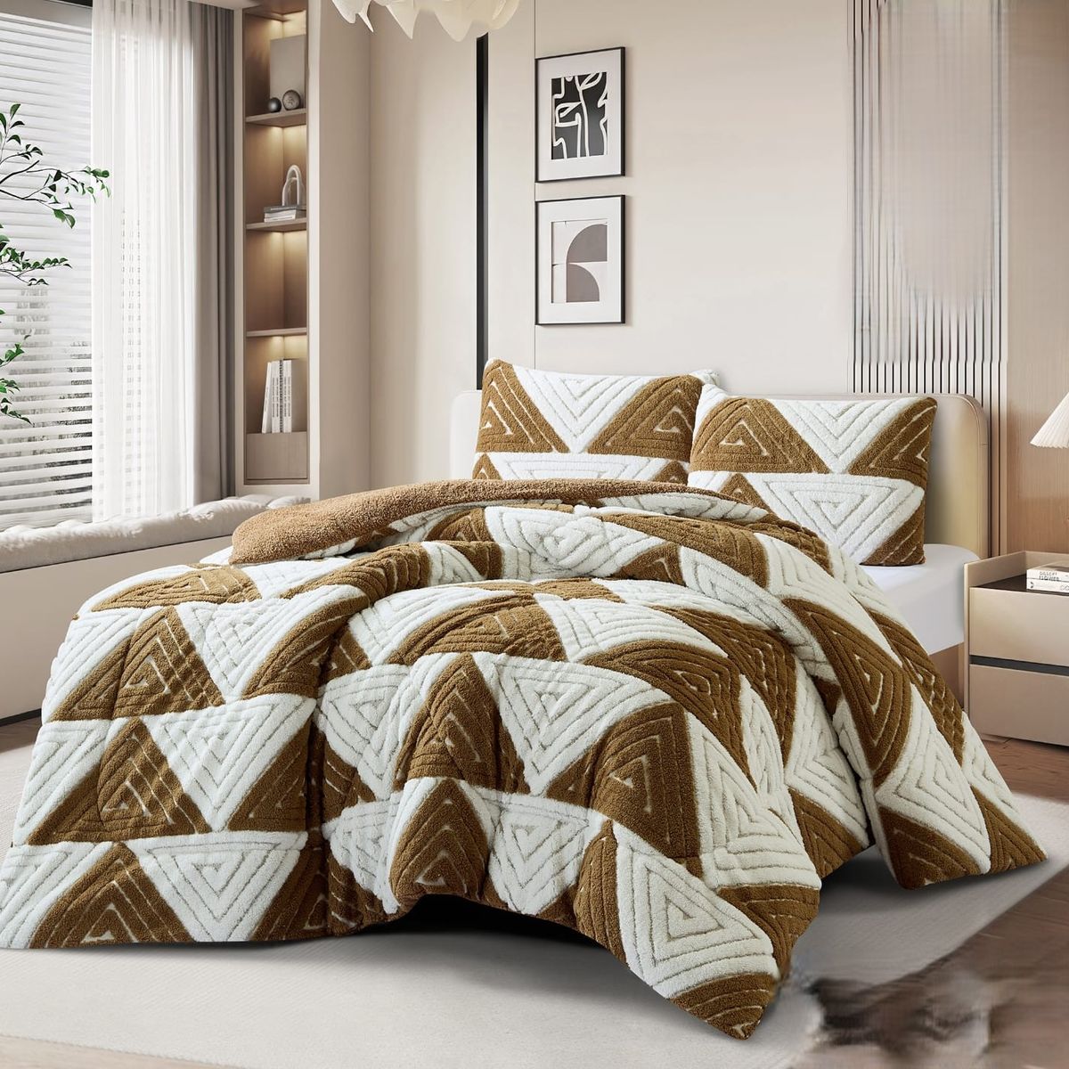 GENERICO - COBERTOR DE INVIERNO  SHERPA JACQUARD CUTTING DE ALGODON