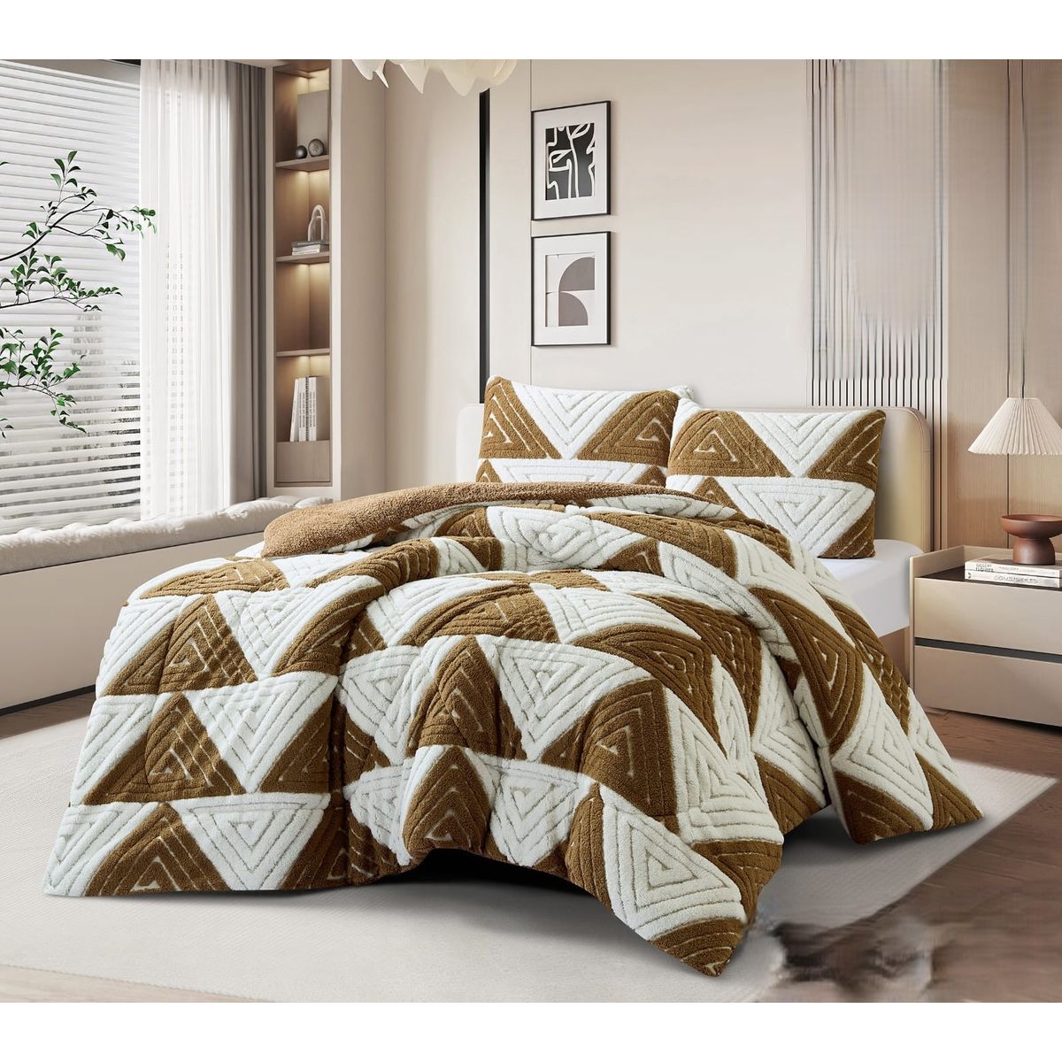 GENERICO - COBERTOR DE INVIERNO  SHERPA JACQUARD CUTTING DE ALGODON