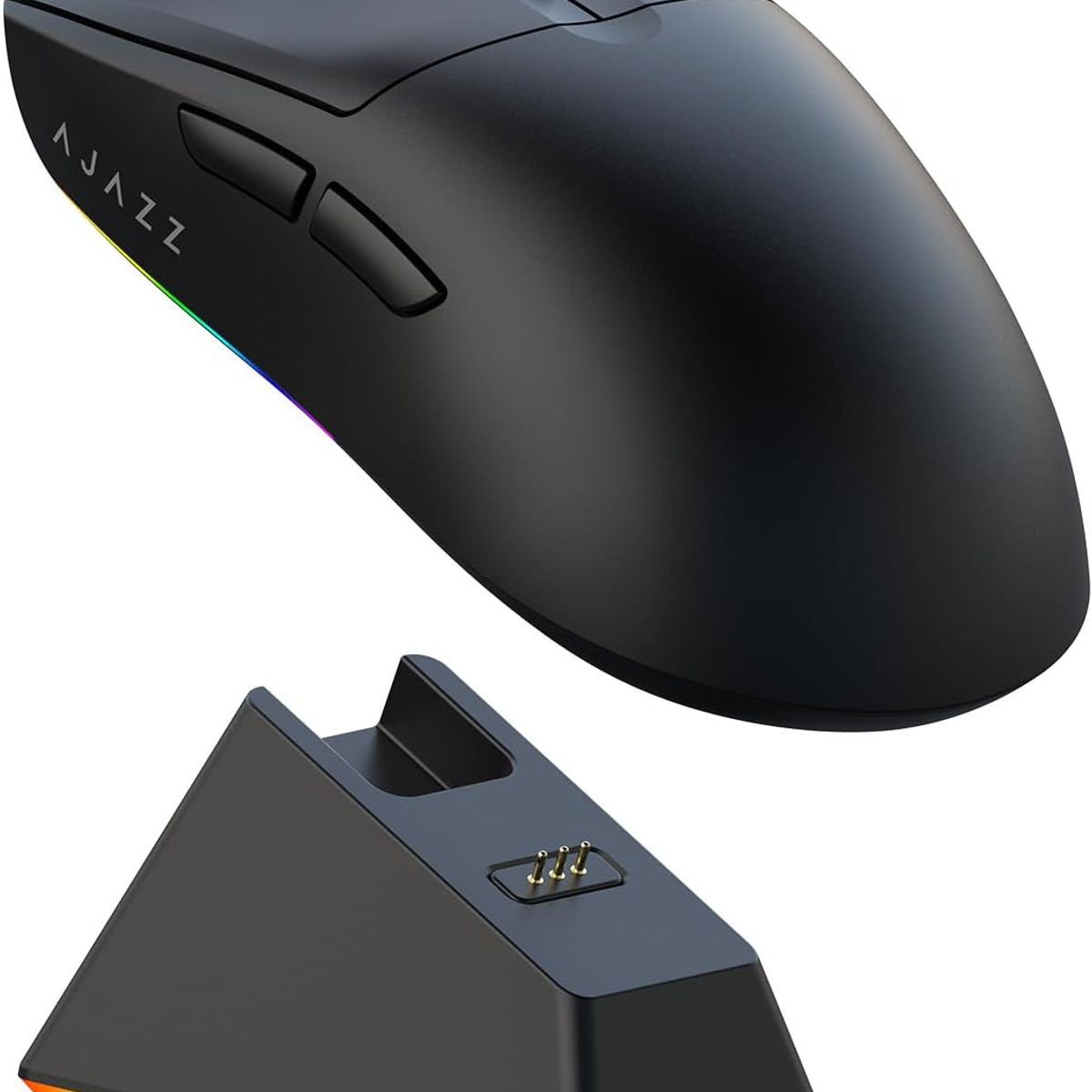 ADN - Ratón Gamer AJAZZ AJ139 V2 Negro con base de carga ajustable 12000 DPI sensor PAW3311