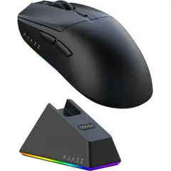 ADN - Ratón Gamer AJAZZ AJ139 V2 Negro con base de carga ajustable 12000 DPI sensor PAW3311