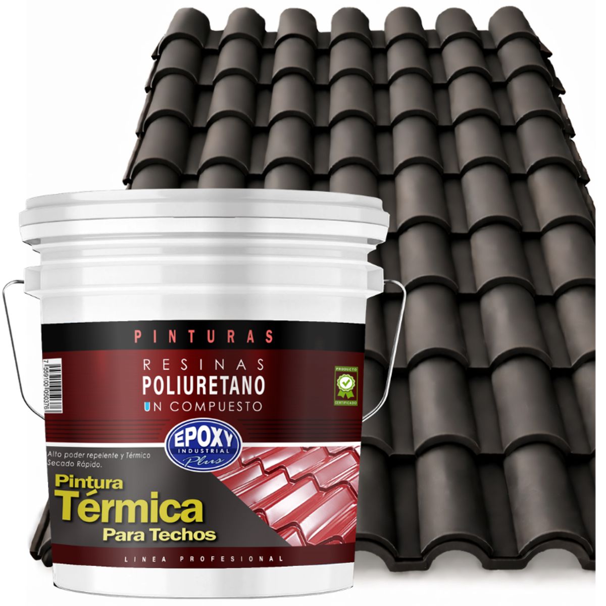 EPOXY - PINTURA TECHOS AISLANTE TERMICO - TINETA 10L - NEGRO