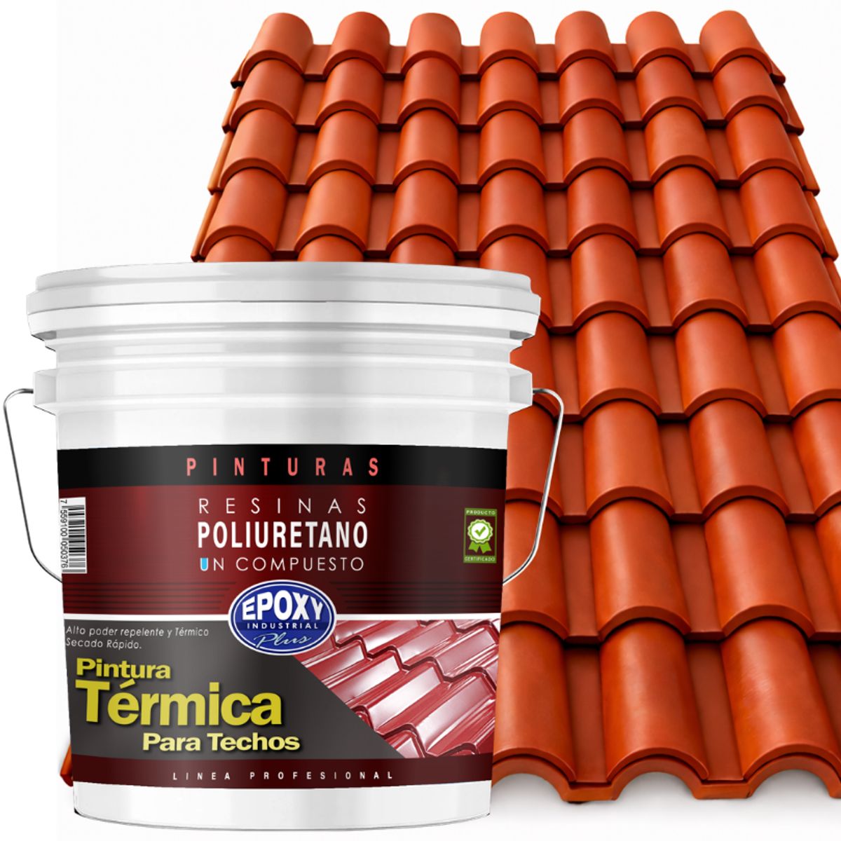 PINTURA TECHOS AISLANTE TERMICO - TINETA 10L - ROJO LADRILLO, marca EPOXY - Foto Principal